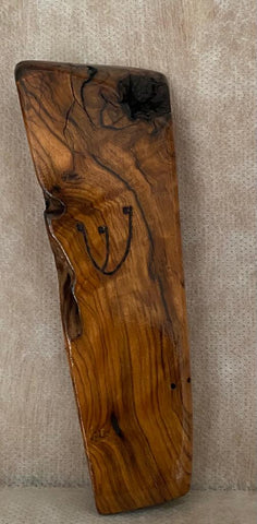 Ancient Olive Wood Mezuzah Case With Etched Shin