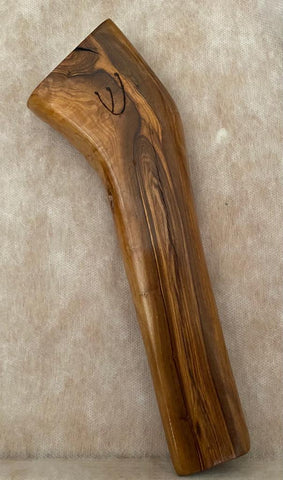 Large Olive Wood Mezuzah Case With Etched Shin